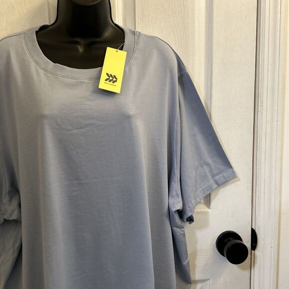 NWT All in Motion Plus Size 3X Blue Supima Cotton Short Sleeve T-Shirt Top - Picture 6 of 16